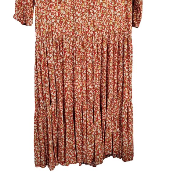 Sonoma Size XXL Dress Long Tiered Crinkle Flowy Floral Keyhole Full Hem Pullover - Picture 10 of 14